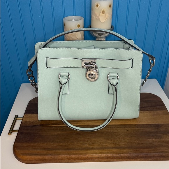 Michael Kors Handbags - NWOT Authentic Michael Kors Hamilton East West Celadon Satchel